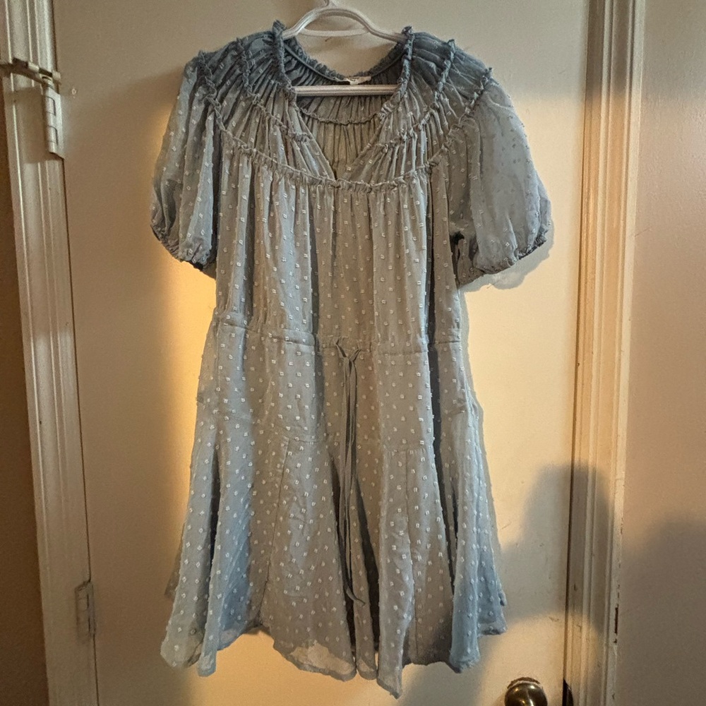 Entro Gray Ruffled Blouse